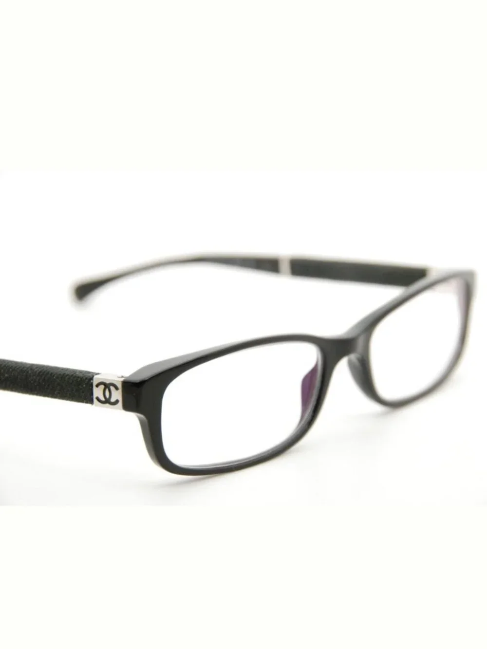 CHANEL 3193 Eyeglasses Black c.501 52mm Rectangular Frames Italy Auth